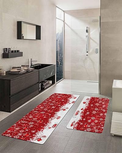 Miniatura 2 de Tapete de baño de bolas de Navidad para bañera, antideslizante, de secado rápido y absorbente, tierra de diatomeas, ducha, fregadero, dormitorio,