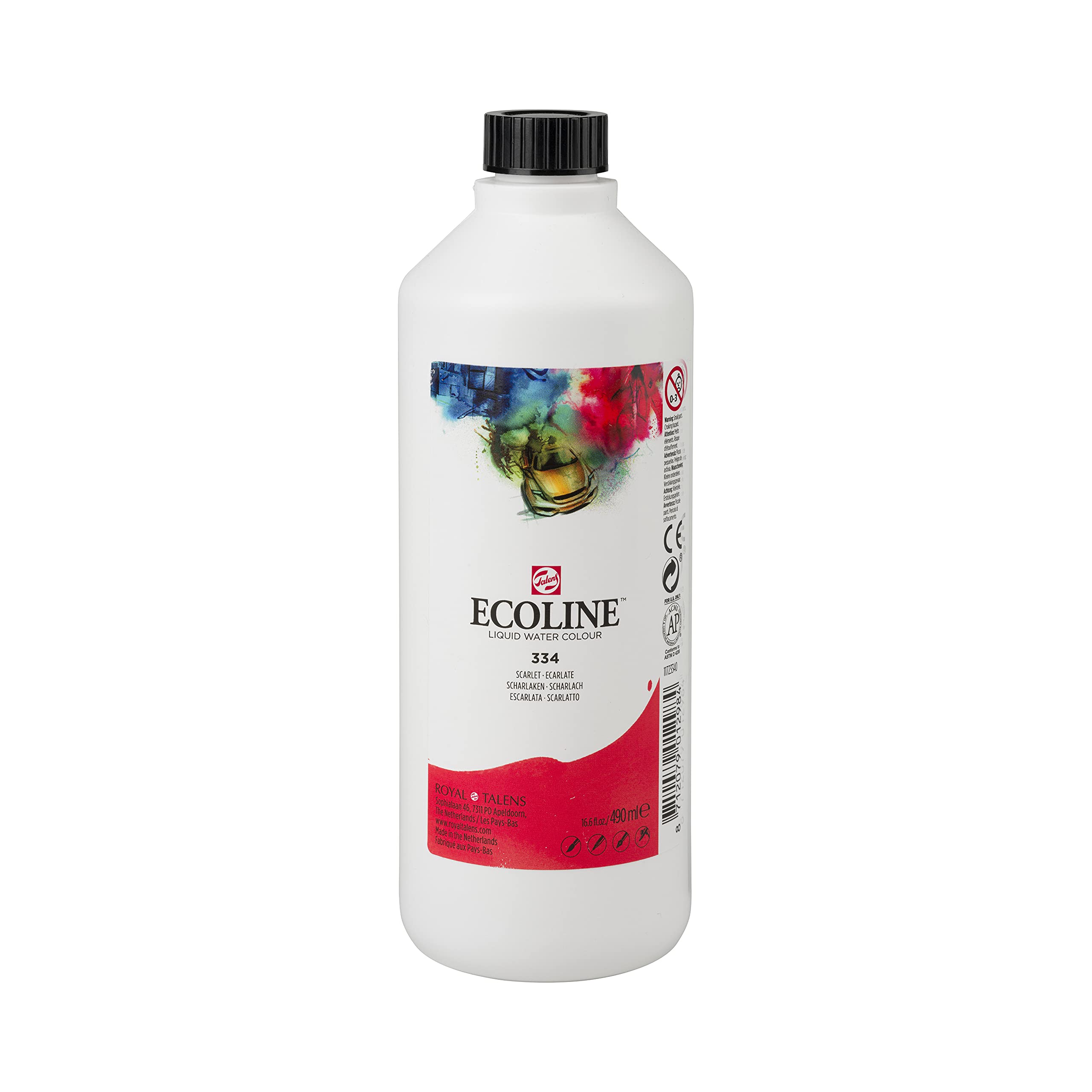 Ecoline Liquid Watercolour Bottle 490 ml Scarlet 334 (11723340)