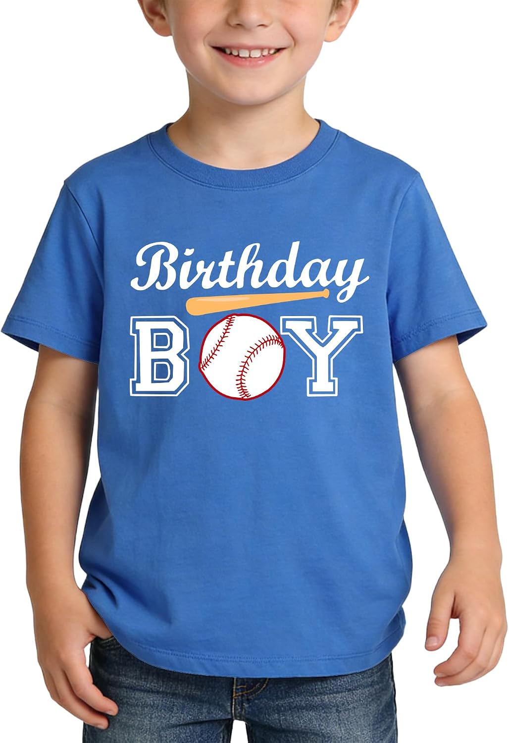 7-10th Birthday Boy Shirt Baseball Theme Cotton Short Sleeve Tee