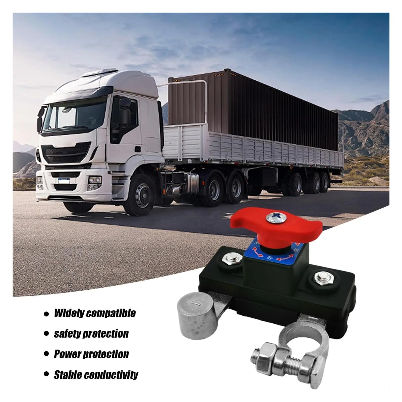 Commande de coupure de batterie de voiture 12/24 V, isolateur de commutateur à déconnexion rapide robuste avec borne automobile pour camion, camping-car, bateau (plaqué cuivre)