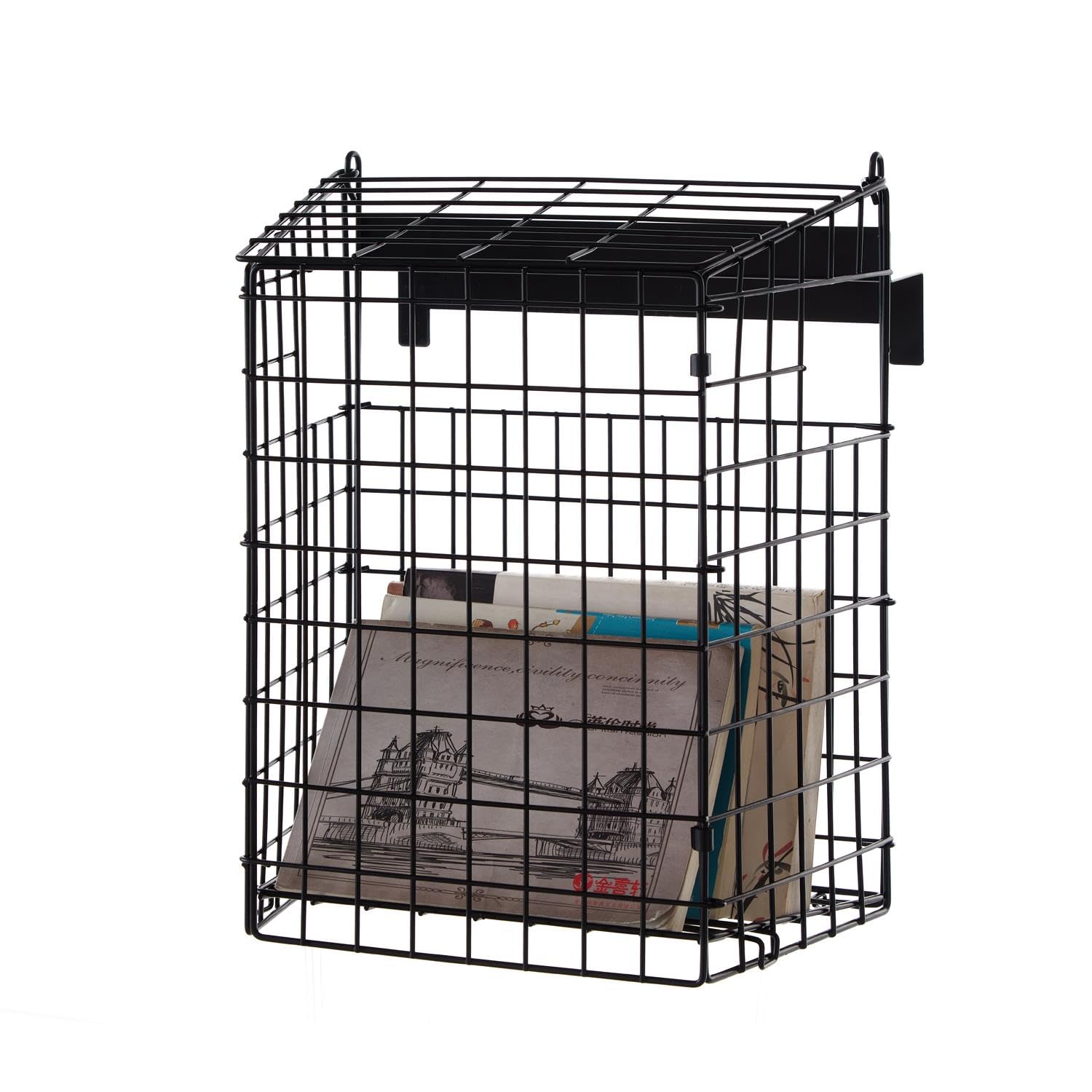 House Of Home Large Letterbox Cage for PVC Doors – Internal Mail Catcher & Letter Guard – Secure Metal Wire Post Holder – Prevents Mail Falling, Pet & Child Safe (Black)