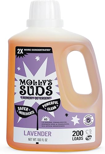 Miniatura 8 de Molly's Suds Detergente líquido para ropa, jabón detergente natural para ropa para pieles sensibles, concentrado 2 veces y de alta eficiencia (HE)