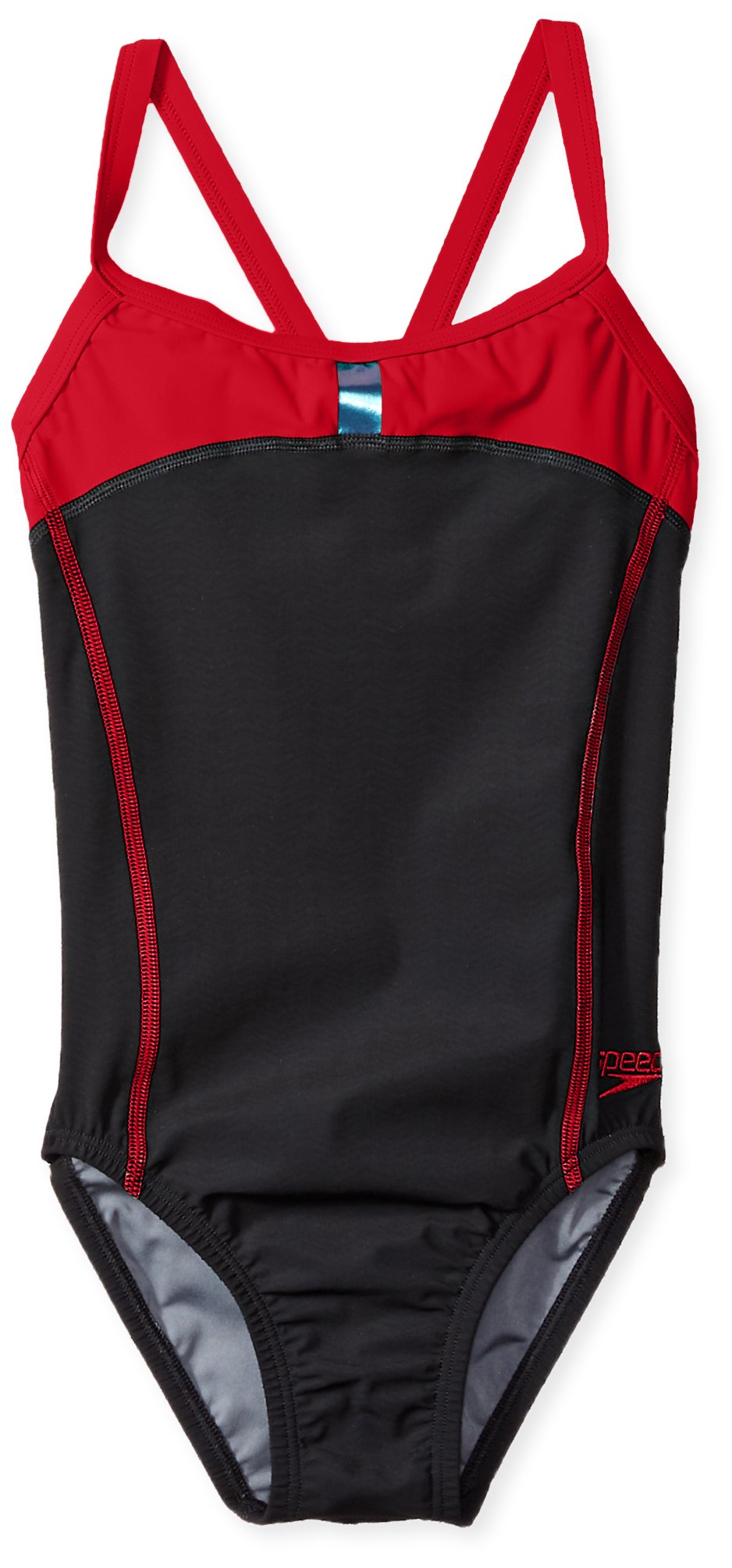 Speedo Men's Fashion Xtra Life Lycra Solid Striped Shoreline Square Leg Swimsuit, Lava Grey, Medium