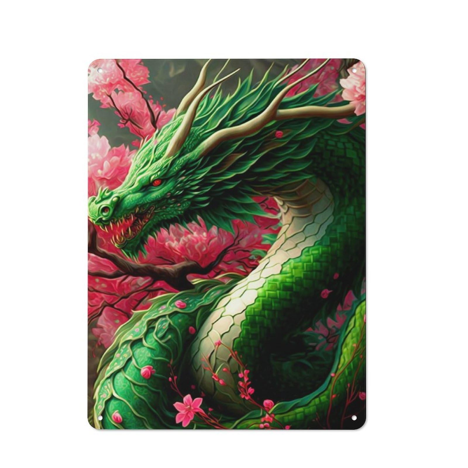Junmoney Style-17 Dragon Decorative Metal Plaque For Bar Wall, Pub Room And Party Space, Gift For Friends, Dad Or Home Bar Owners, 40X30cm