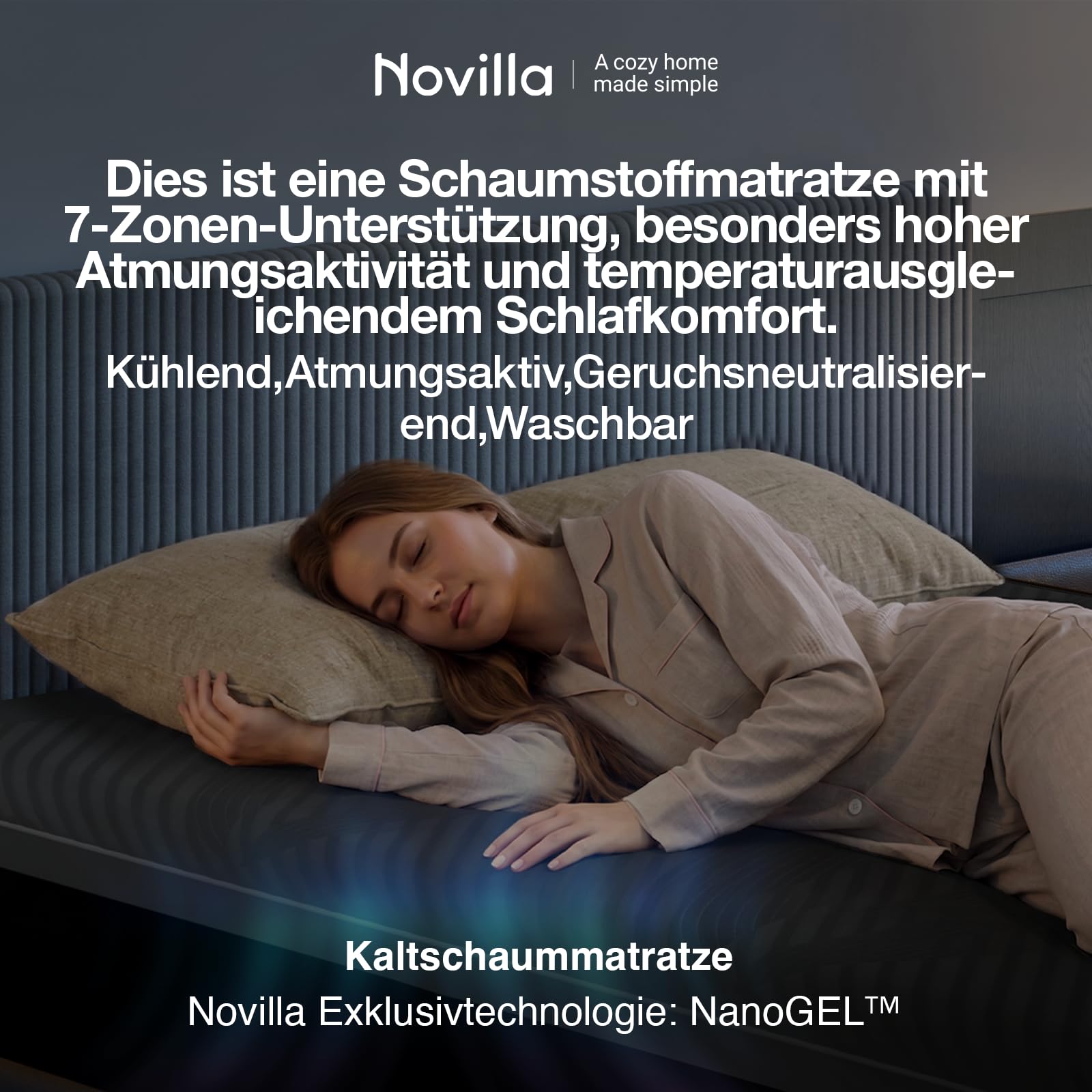 Novilla Airflow Matratze 140x200cm, 25cm Höhe, H3 mittelfest