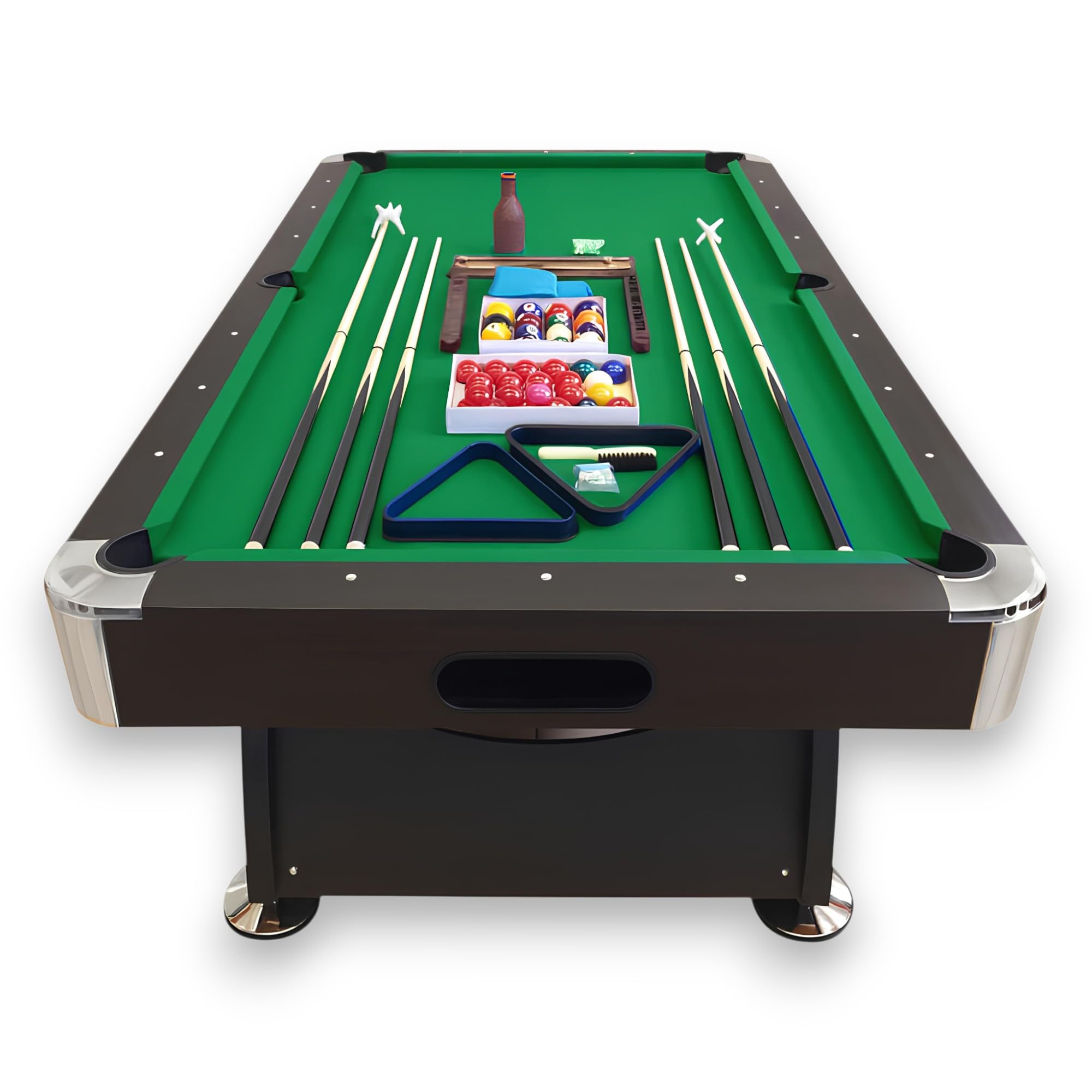 Sponsored Ad - SIMBASHOPPING 8 Foot Pool Table Modern Billiard Table with Green Felt, Automatic Ball Return and Accessories - Vintage Green
