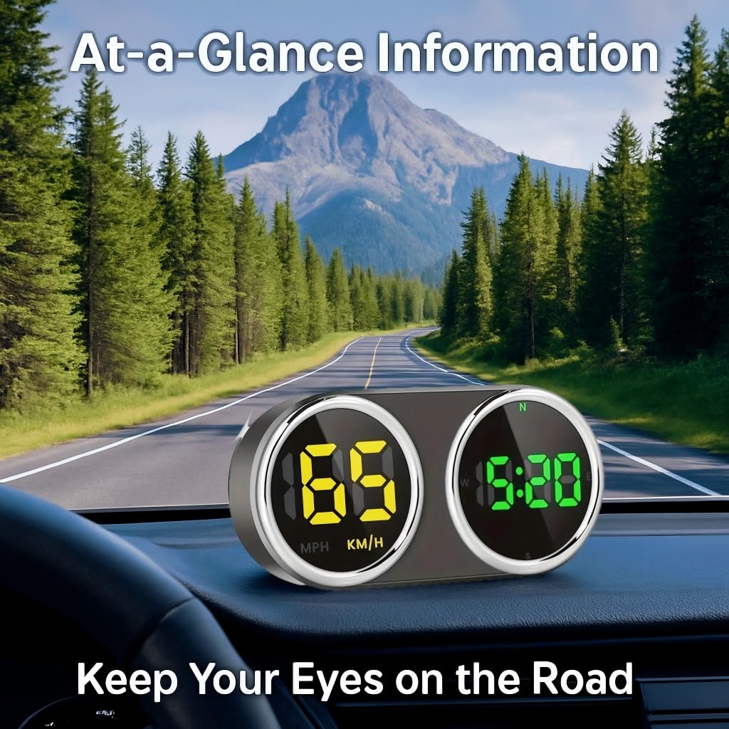 2026 Car HUD Color Screen Head Up Display - Universal USB-Powered HD Projection, Plug & Play KMH/MPH Speedometer, All-Vehicle Compatible