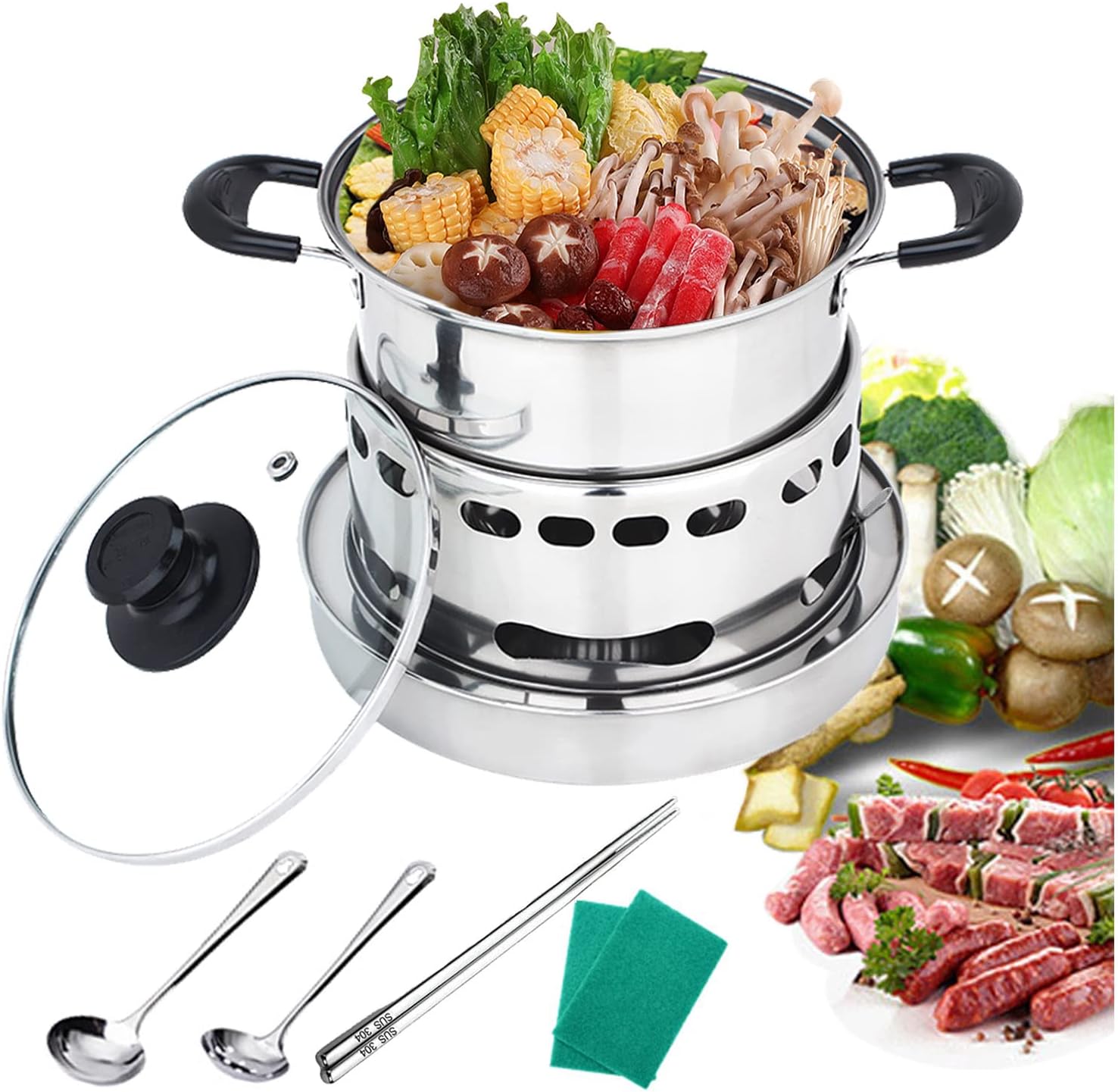 Tragbarer Edelstahl-Campingkocher Mit Windschutz - Perfekt Für Outdoor-Abenteuer