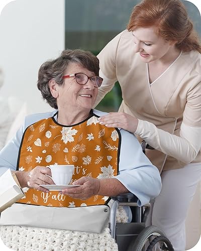 Miniatura 3 de Thanksgiving Adult Bibs for Elder Women Men Eating, Waterproof & Washable Bibs for Eating Clothing Protector Dining Bibs for Crumb Catcher It's Fall