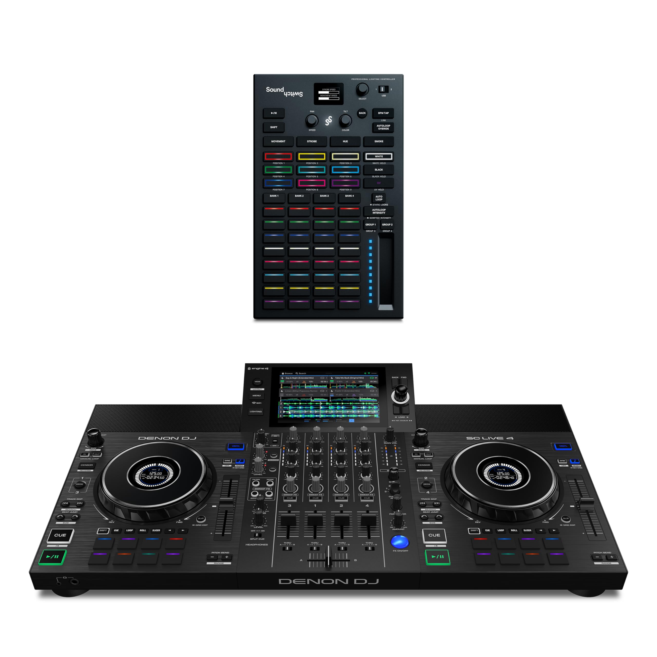 Amazon.com: Denon DJ SC Live 4 controlador de DJ y controlador de