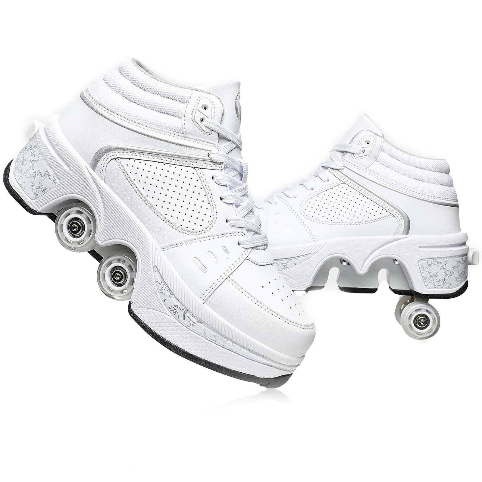 Zapatillas con Ruedas Niña, Zapato de patín, Multiusos Zapatillas Patines, Quad Rued Patines de Ruedas, Zapatos con Ruedas para niñas niños