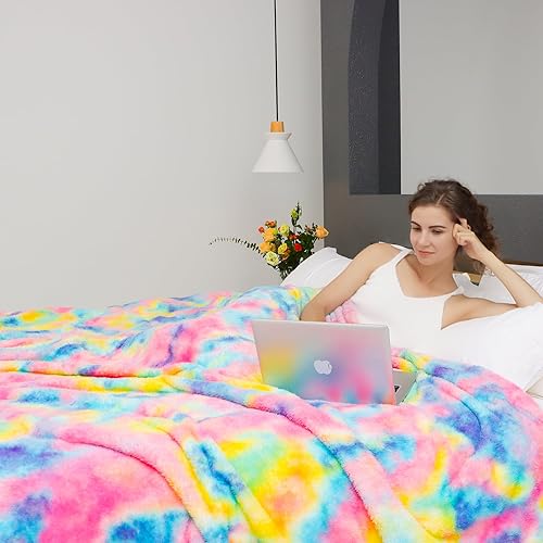 MUGD Manta de forro polar, color rosa, manta para sofá, suave, ligera, de felpa, acogedora manta de microfibra