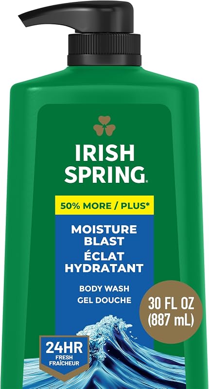 Mens Body Wash, Moisture Blast Body Wash for Men, Feel Fresh All Day, 30 Oz Pump Bottle | Face and Body Wash, Men’s Body Wash, Paraben-Free, Moisturizing, Retains Skin's Natural Moisture, Grooming