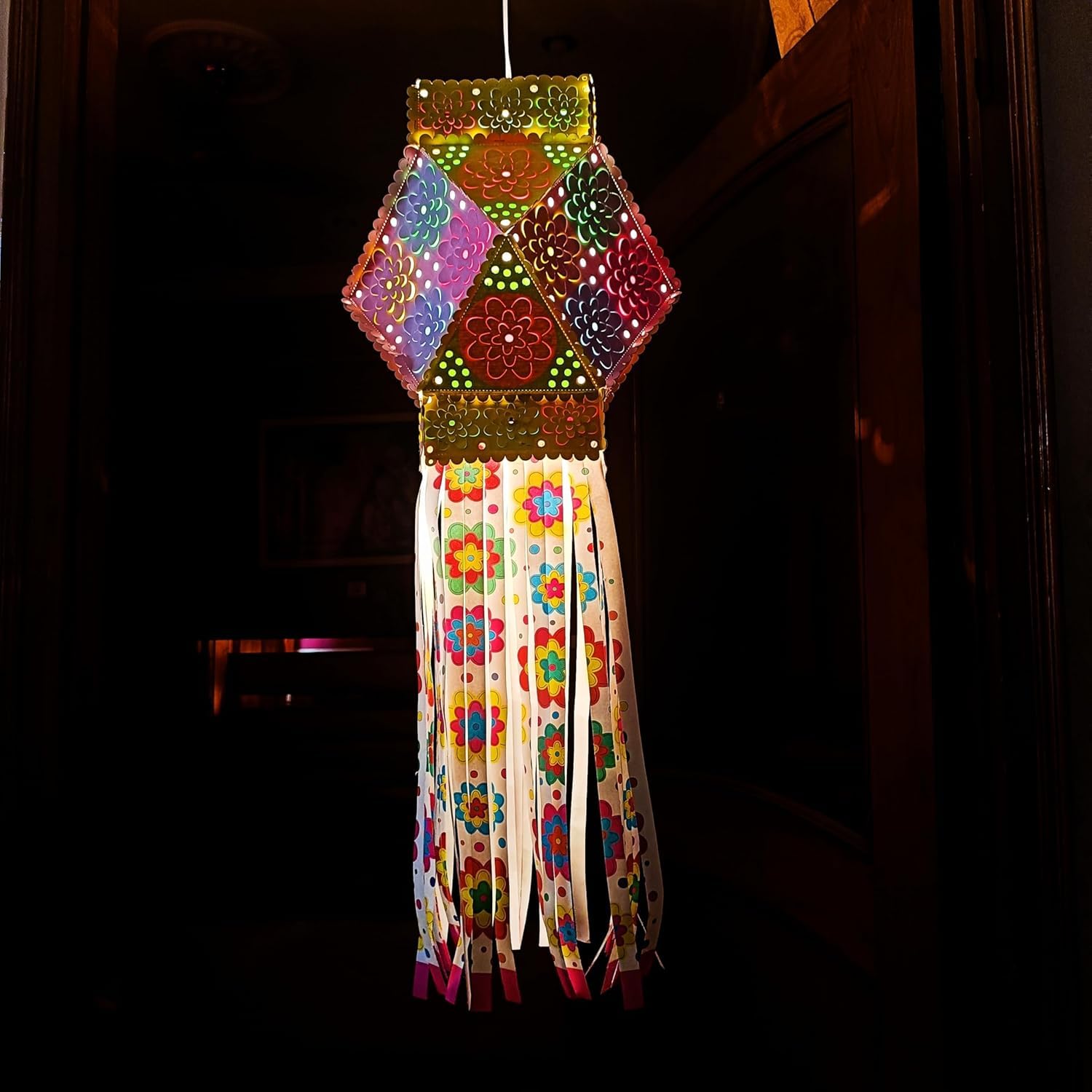 ALILA Hanging Lantern Kandil for Balcony Lamp Shade Jhumar Home Living Room Diwali Xmas Christmas Decor Decoration (M14 - Akash Kandil for Diwali Balcony) | DIY: Do It Yourself - Self Assembly