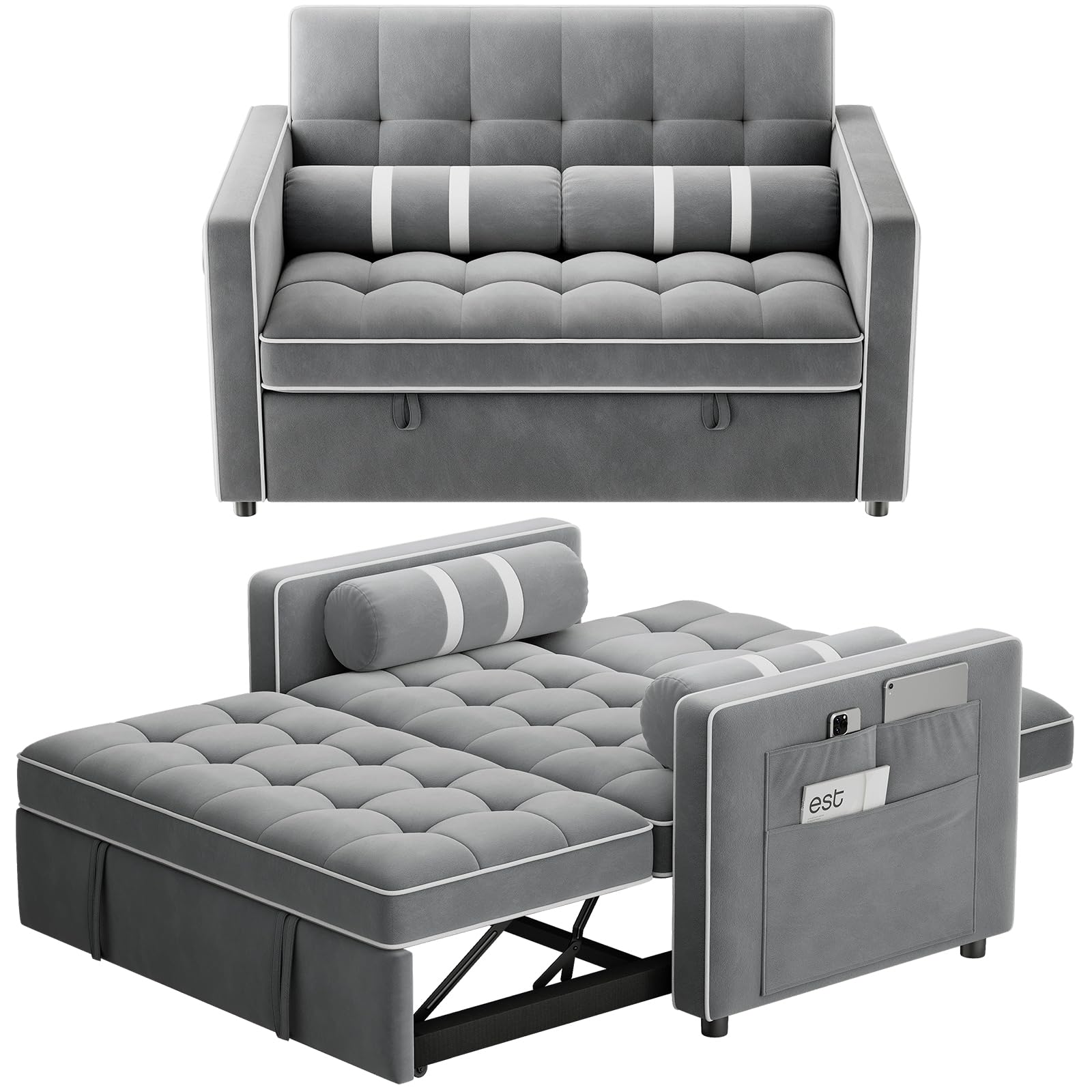 Marsail 3-in-1 Convertible Futon Sleeper Sofa Bed
