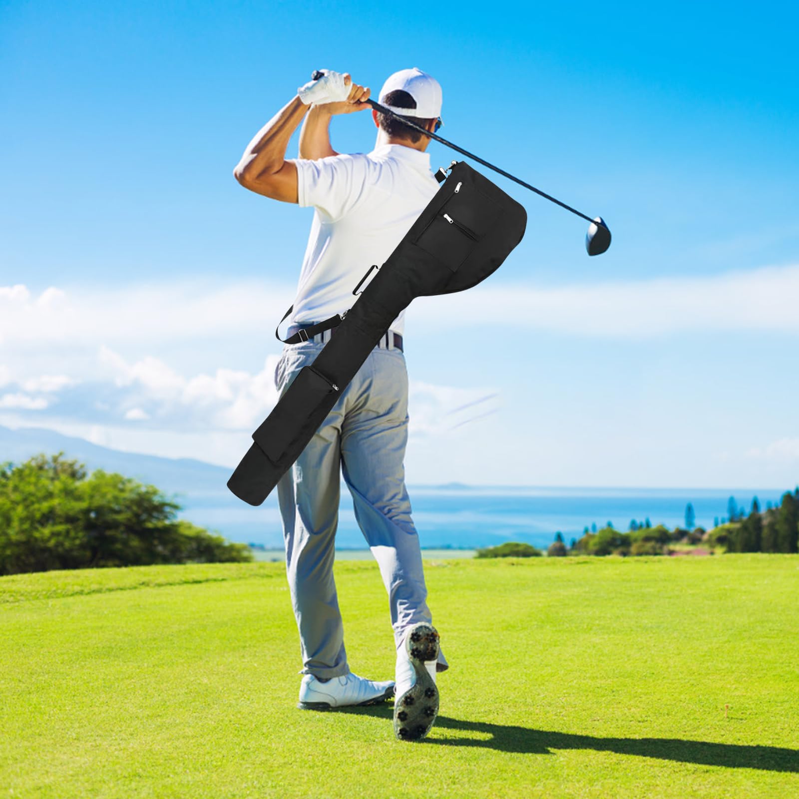 Borsa da Viaggio per il Golf, Borsa da Golf Pieghevole, Borse da Trasporto Leggera per Club, Mini Borse da golfs Impermeabili, Portatile con Manico, Sacca golf per Donne Uomini