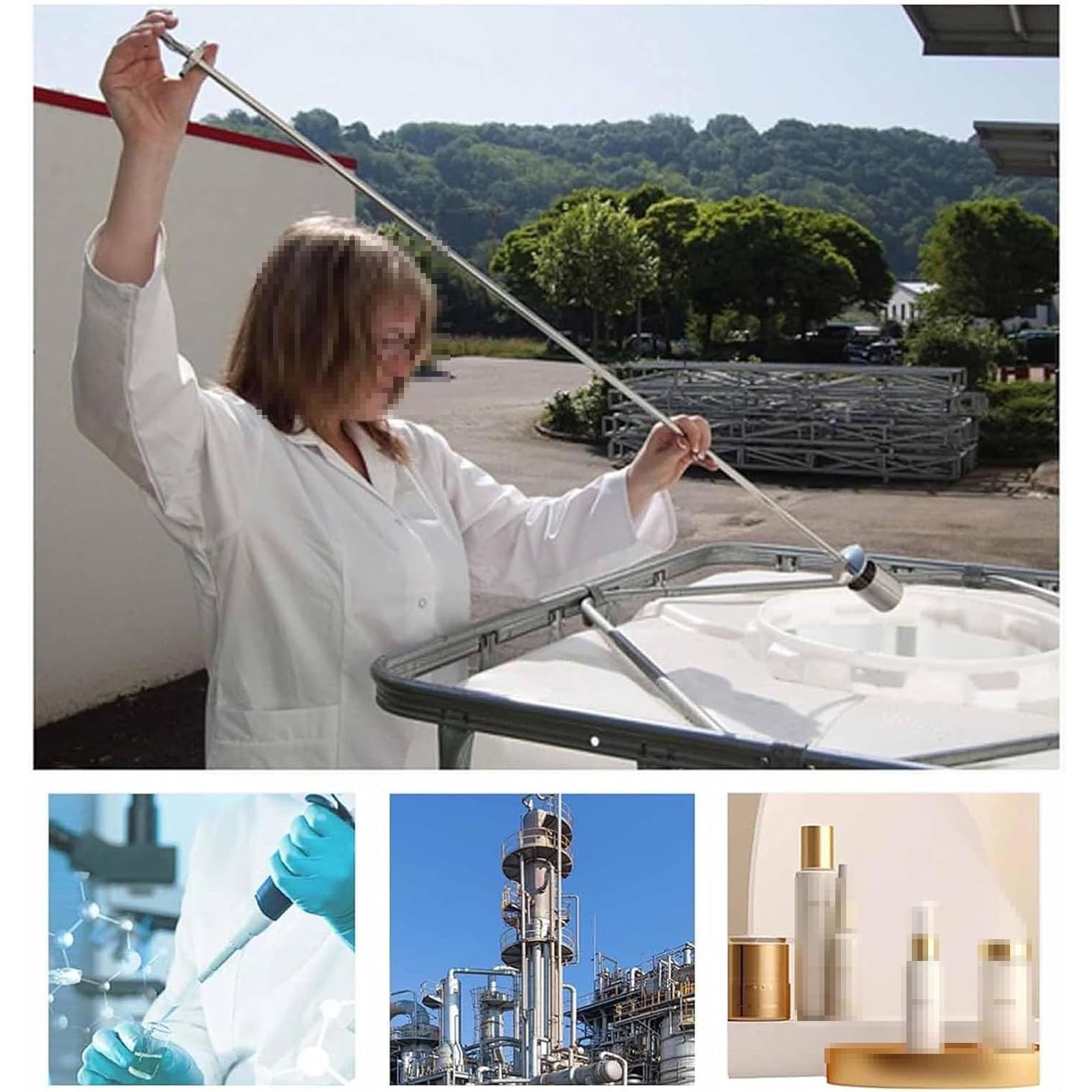 Sonda de muestreo de líquidos de Acero Inoxidable - Herramienta de muestreo Water Thief de 1 m/3,3 pies con Escala para una medición precisa - Ideal para muestras viscosas y líquidas (100 ml