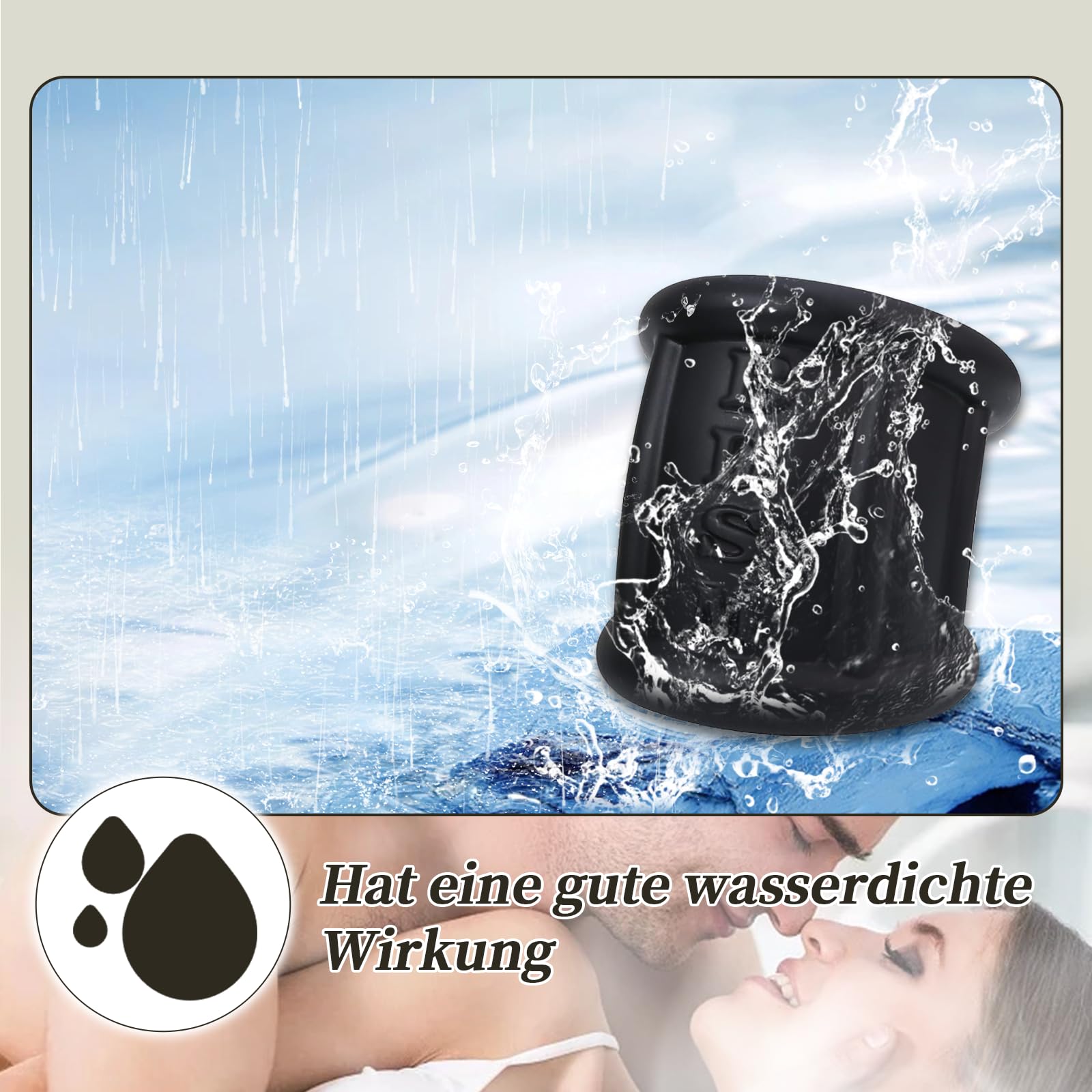 Anillo pene para el pene suave de silicona Hay 3 colores adecuados para cualquier tamaño Anillo erótico para el escroto Cinturón Juguetes sexuales para hombres Parejas Placer (Black)