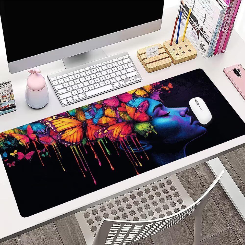 Alfombrilla de Mouse para Juegos, Nero, XXL, Antideslizante, Impermeable, Diseño de Astratto, Extendido, Grande, 1200x600x3mm, para PC, Laptop, Ufficio, Famiglia d-311