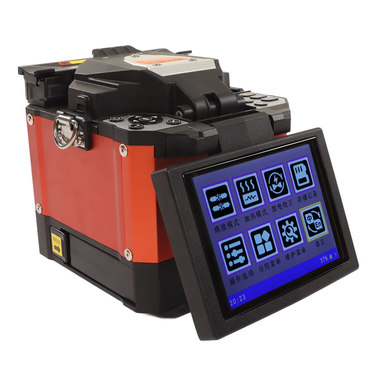 LZFuiop Optic Splicing Machine, 400 Times Magnification Optical Fiber Splicer Quick Response 100? for Leather Cable