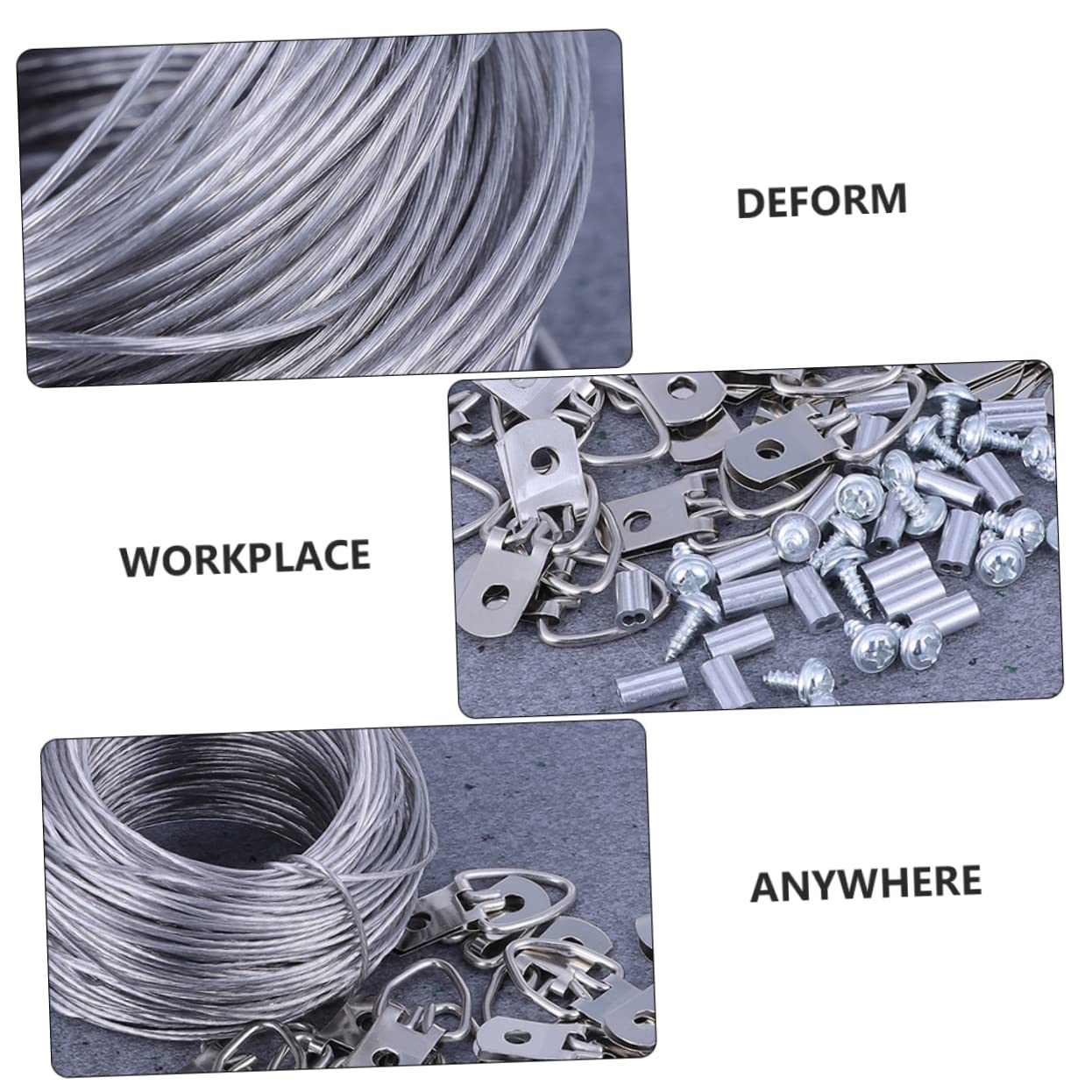 UKCOCO 4juegos Ganchos De Colgar Cable Para Marcos De Fotos De Cuerda Ganchos Para Pared Fácil Instalación y Uso Para Proyectos De Arte y Decoración Rústica