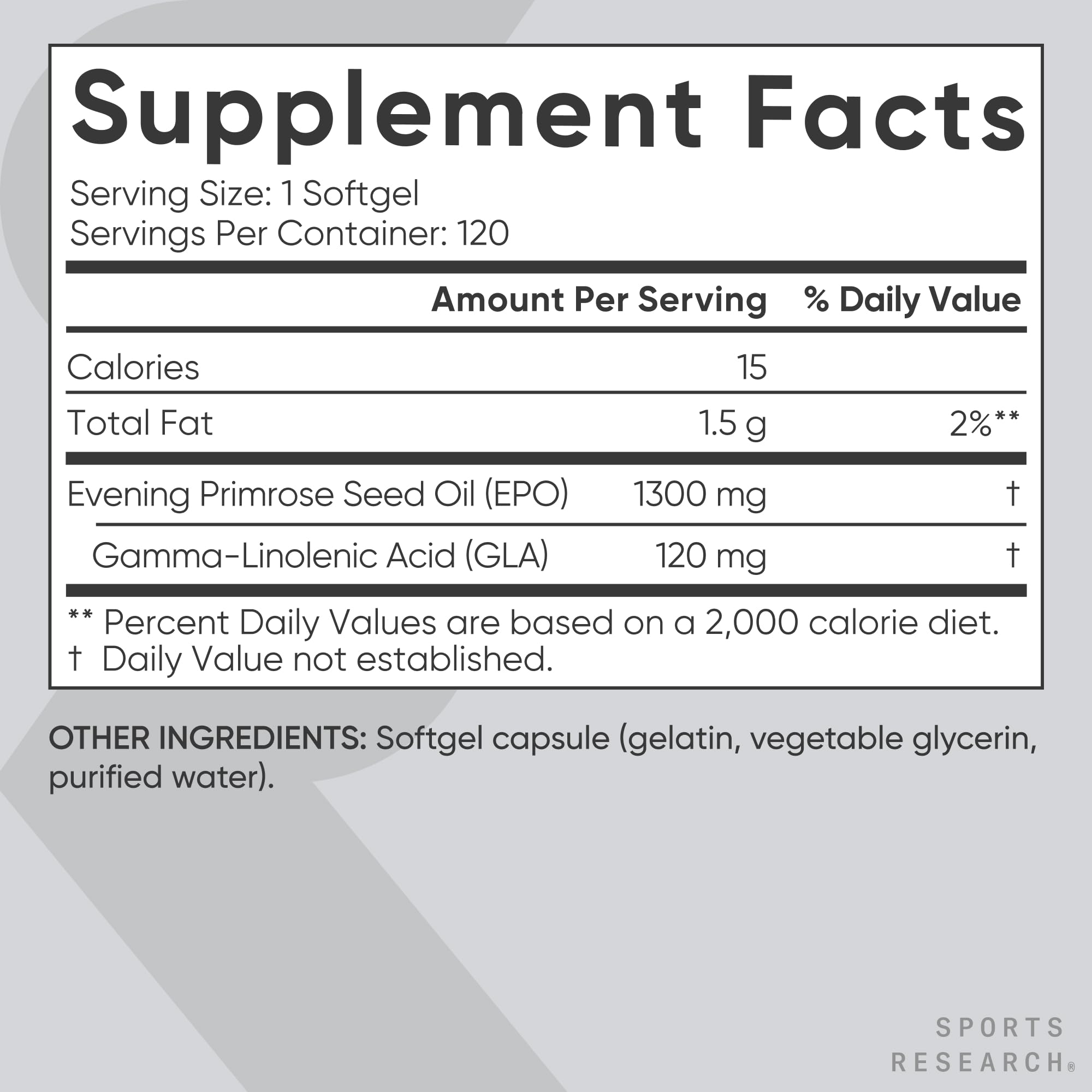 Sports Research® Evening Primrose Oil 1300mg, 120 Softgels — Amazon image 5