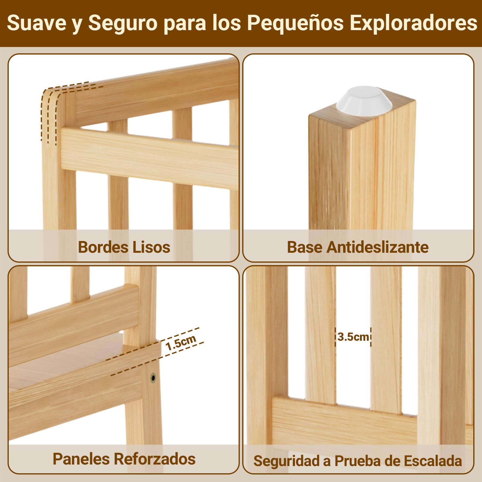 COSYLAND Torre de Aprendizaje Montessori para Bebés y Niños, Torre de Aprendizaje Infantil Certificada por CPC, Estructura Antivuelco Más Estable (Bambú Claro)