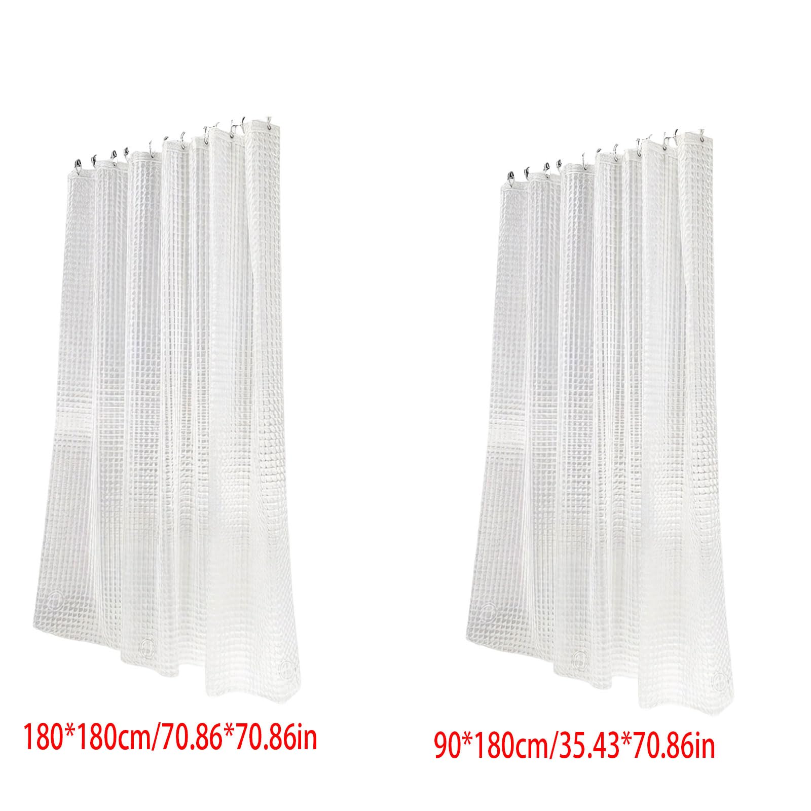 Generisch Rideau de douche long à séchage rapide - Motif effet 3D - En plastique transparent épais - Imperméable - Pour salle de bain - Décoration d'intérieur