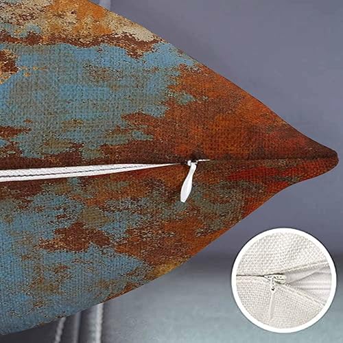 Miniatura 2 de Smooffly Fundas de almohada decorativas de 12 x 20 pulgadas, color marrón óxido, estructura de hierro oxidado, estructura de hierro de dos lados,