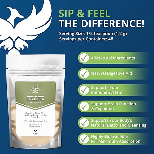 Miniatura 4 de CellularTea Té orgánico de desintoxicación – Té limpiador sin cafeína para desintoxicación diaria, limpieza intestinal, salud digestiva y apoyo