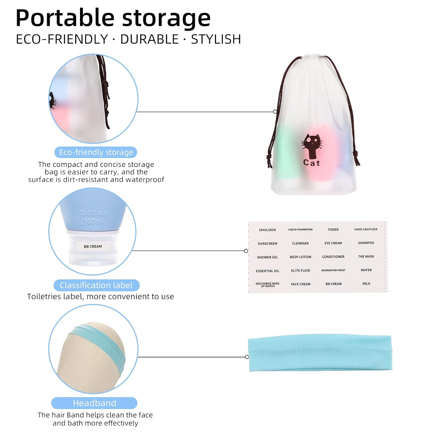 Travel Bottles 3.4 oz TSA Approved Silicone BPA Free Refillable Squeeze Accessories Containers with Labels for Toiletries Shampoo Lotion Cosmetic Conditioner,Travel Size Toiletries(4 Pack Mix Color) : Beauty & Personal Care