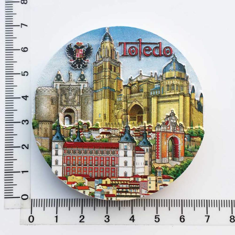 Catedral De Toledo, España, Imán De Refrigerador 3D, Recuerdos Turísticos, Resina Artesanal, Artesanía Magnética, Decoración De La Cocina Casera, Imán De Nevera, Colección De Regalo