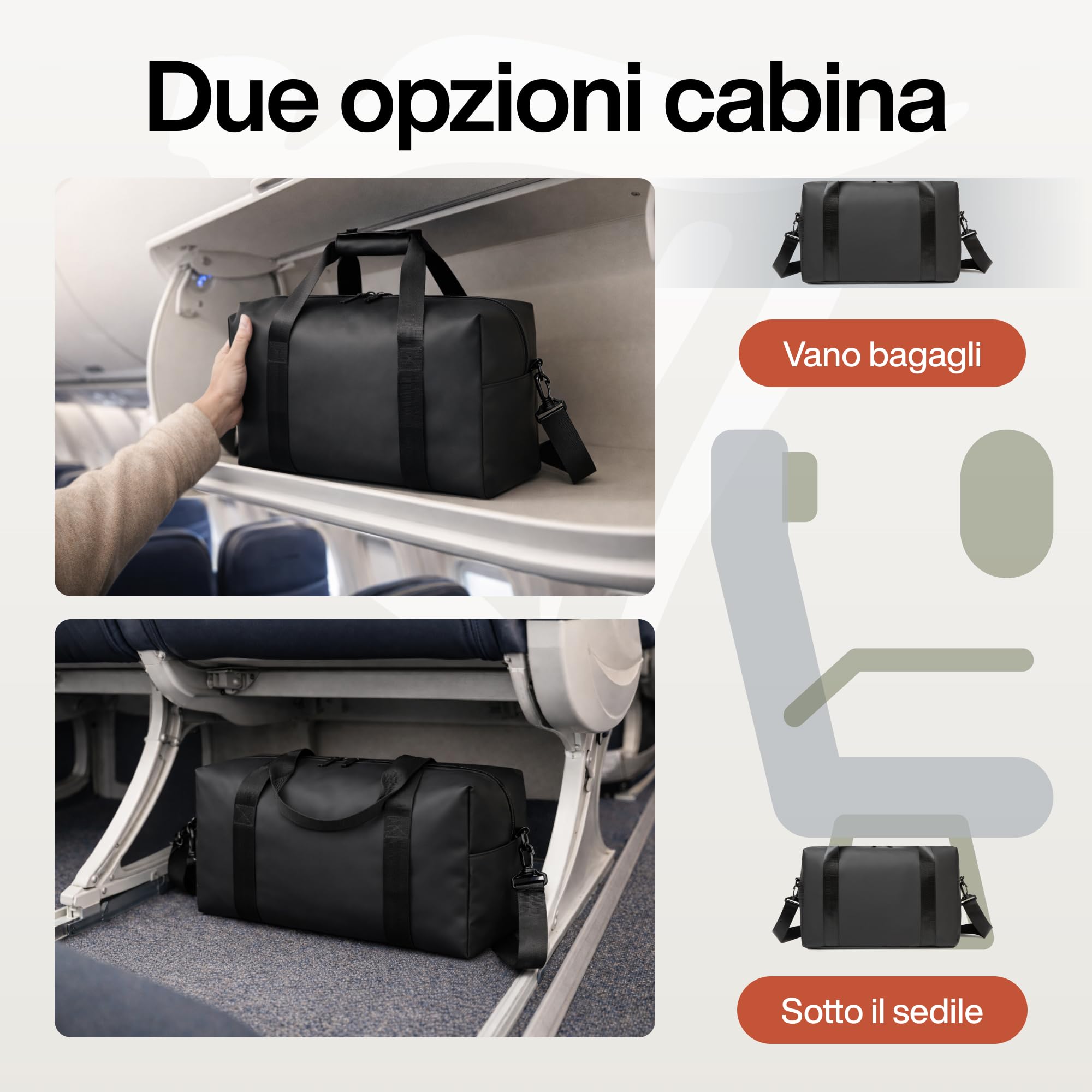 TRAVEL DUDE Borsa Ryanair 40x20x25 – Perfetto Bagaglio a Mano per Viaggio, Compatibile con Ryanair & Wizzair, Nero