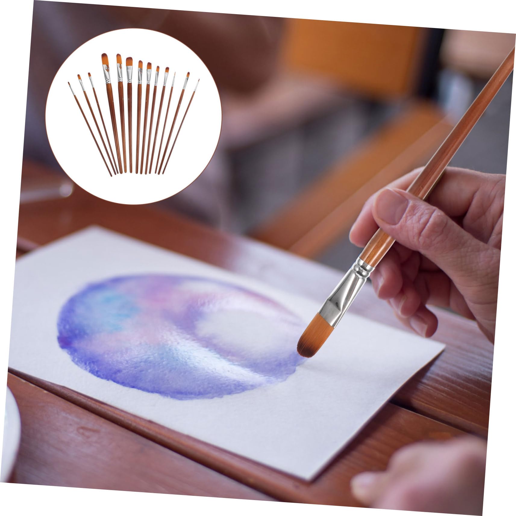 SHINEOFI 26piezas Pinceles De Pintura De Nylon De Doble Color para Acuarela y Óleo Kit De Pintura Profesional y Práctico para Artistas y Principiantes