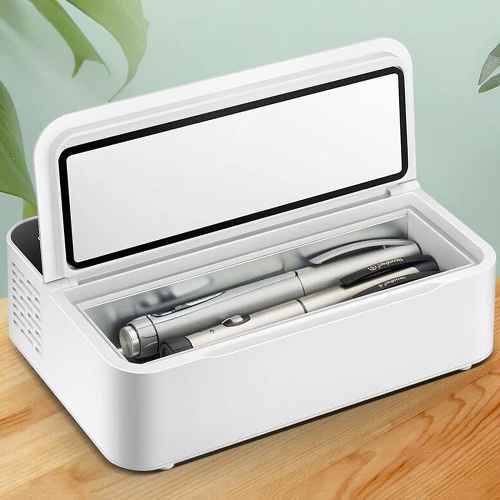 Refrigerador De Coche Portátil Con Caja Plana Refrigerada Por Insulina, Mini Nevera Portátil Para Medicinas, Pequeña Nevera Recargable, Para Viajes, Nevera Portátil, Avión, Coche, Familia,1battery