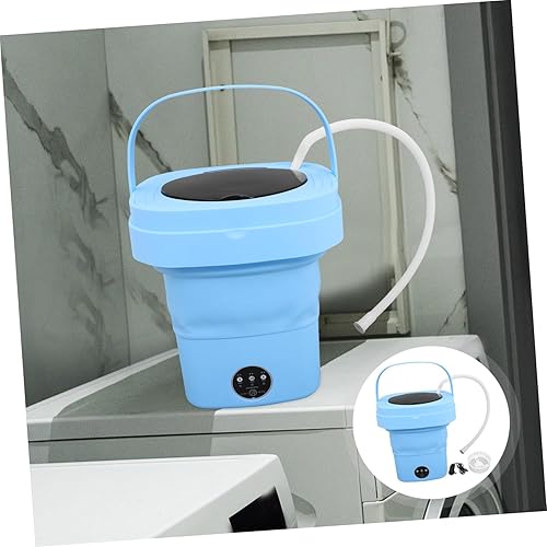 Miniatura 6 de Mini lavadora plegable portátil Lavadora eléctrica compacta con cesta de drenaje y tubería Pequeño electrodoméstico de lavandería de alta velocidad
