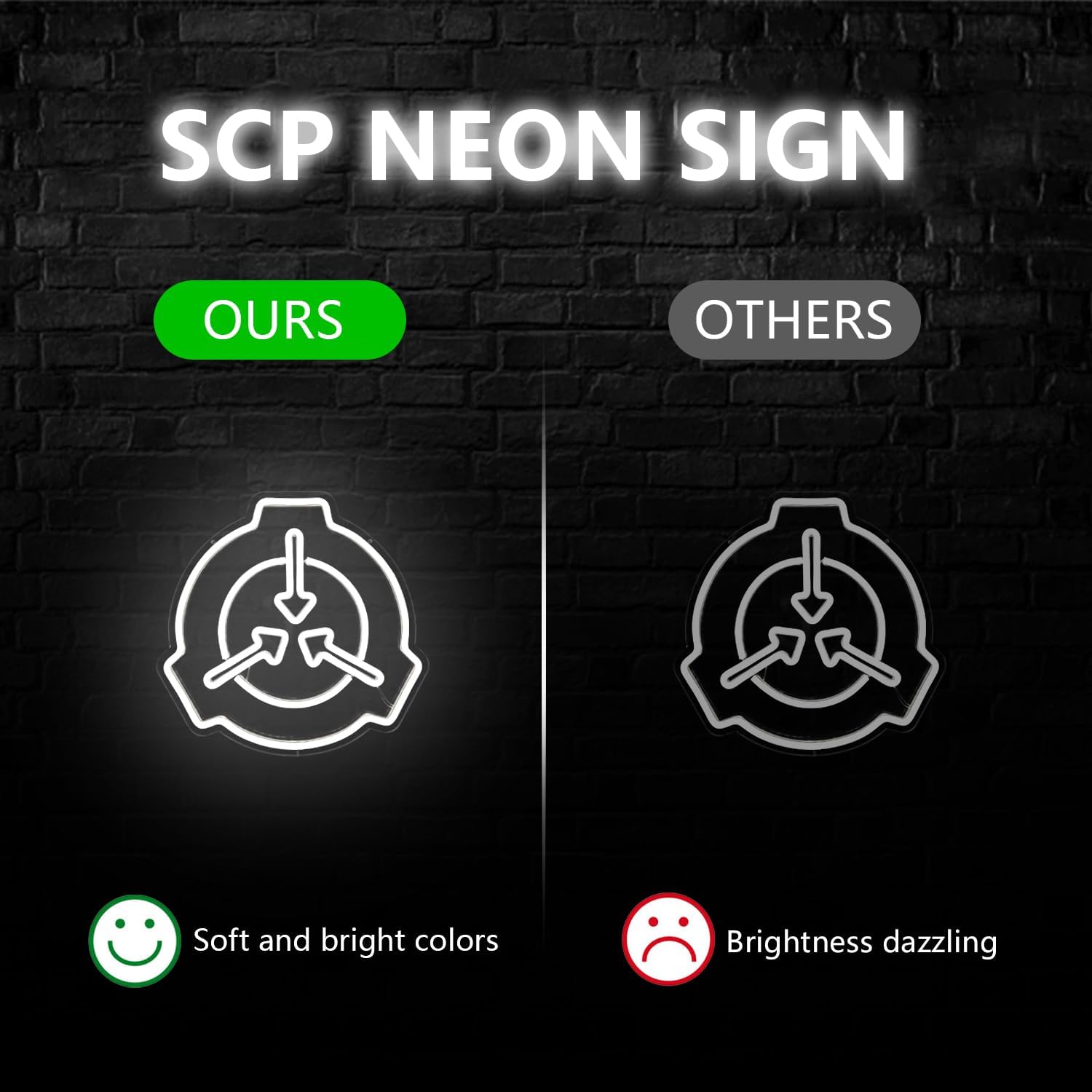 SCP Foundation Neon Sign SCP Led Sign Dimmable Neon Lights for Wall Decor White Light Sign for Bedroom Living Room Laboratory SCP Light Up Sign for Room Wall Art Gifts for Teens