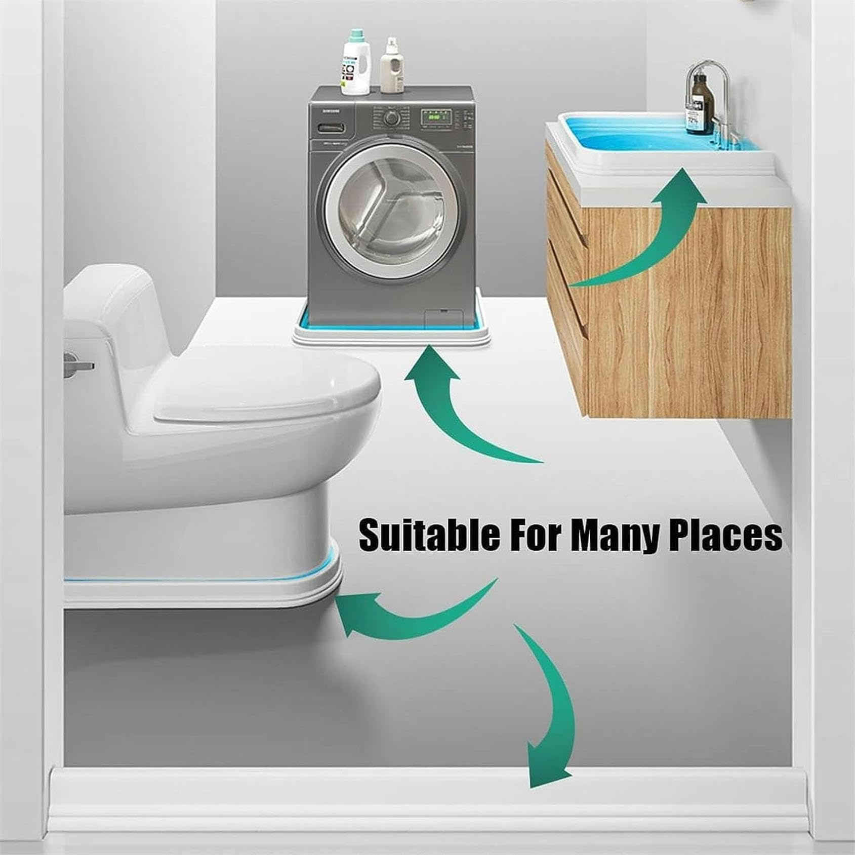 Protezione dall'acqua in silicone da 78 pollici, barriera impermeabile con soglia per doccia in silicone, barriera per doccia con tappo dell'acqua Diga in gomma Blocco dell'acqua in silicone Separazio
