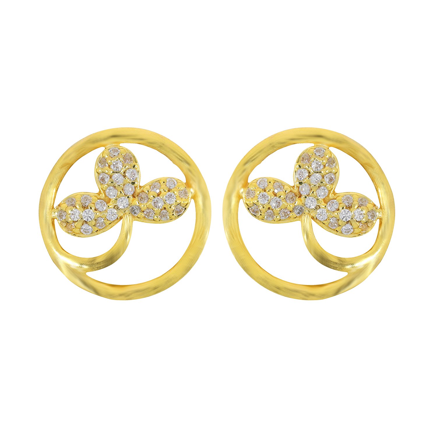 22KT Yellow Gold Stud Earrings for Women-image-9