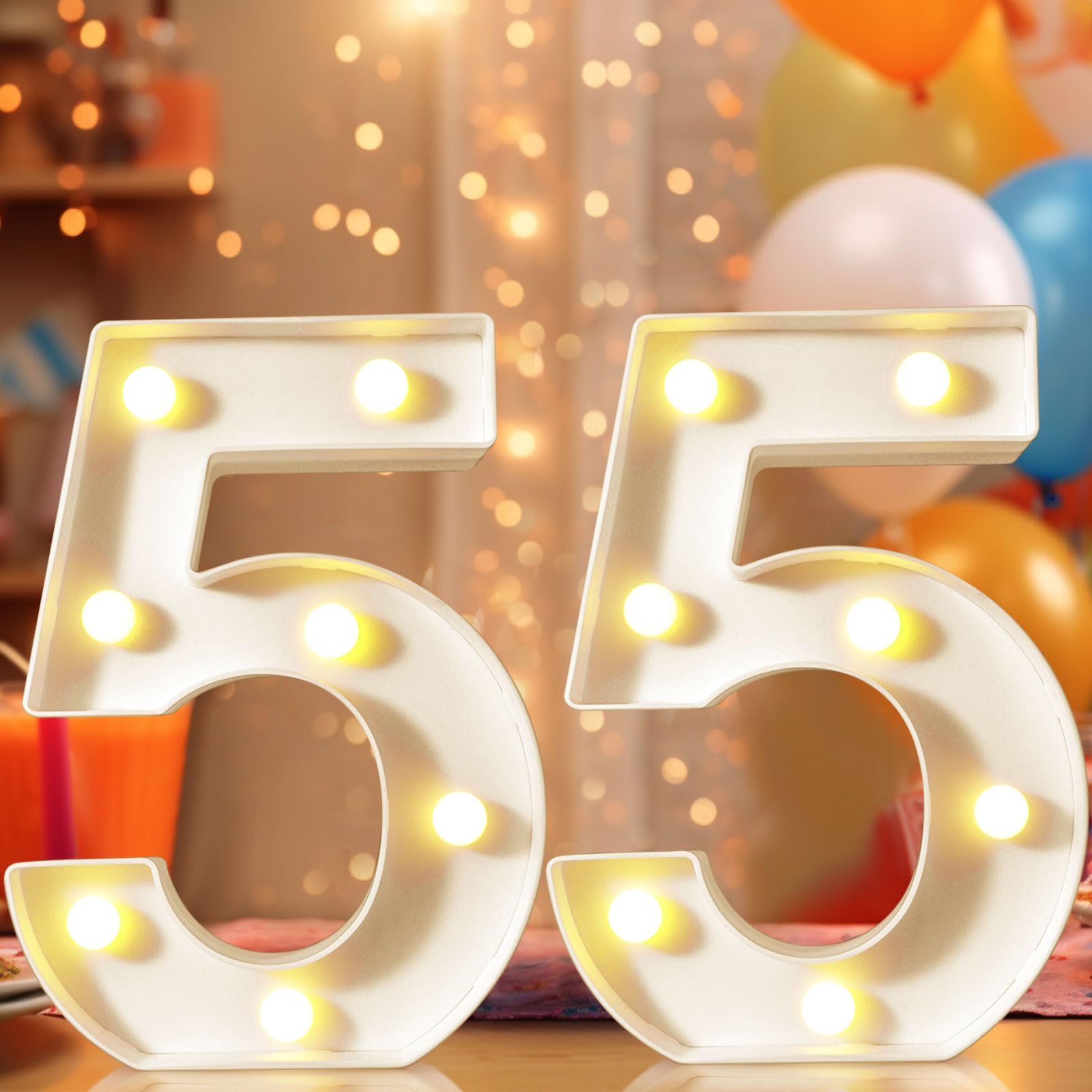 8.8" Decorative LED Light Up Numbers, Marquee Numbers Lights for 7th Birthday Decorations, Lighted Number Sign for Birthday Party Night Lights Wedding Anniversary Home Wall Decor, White Number 7 — view 86