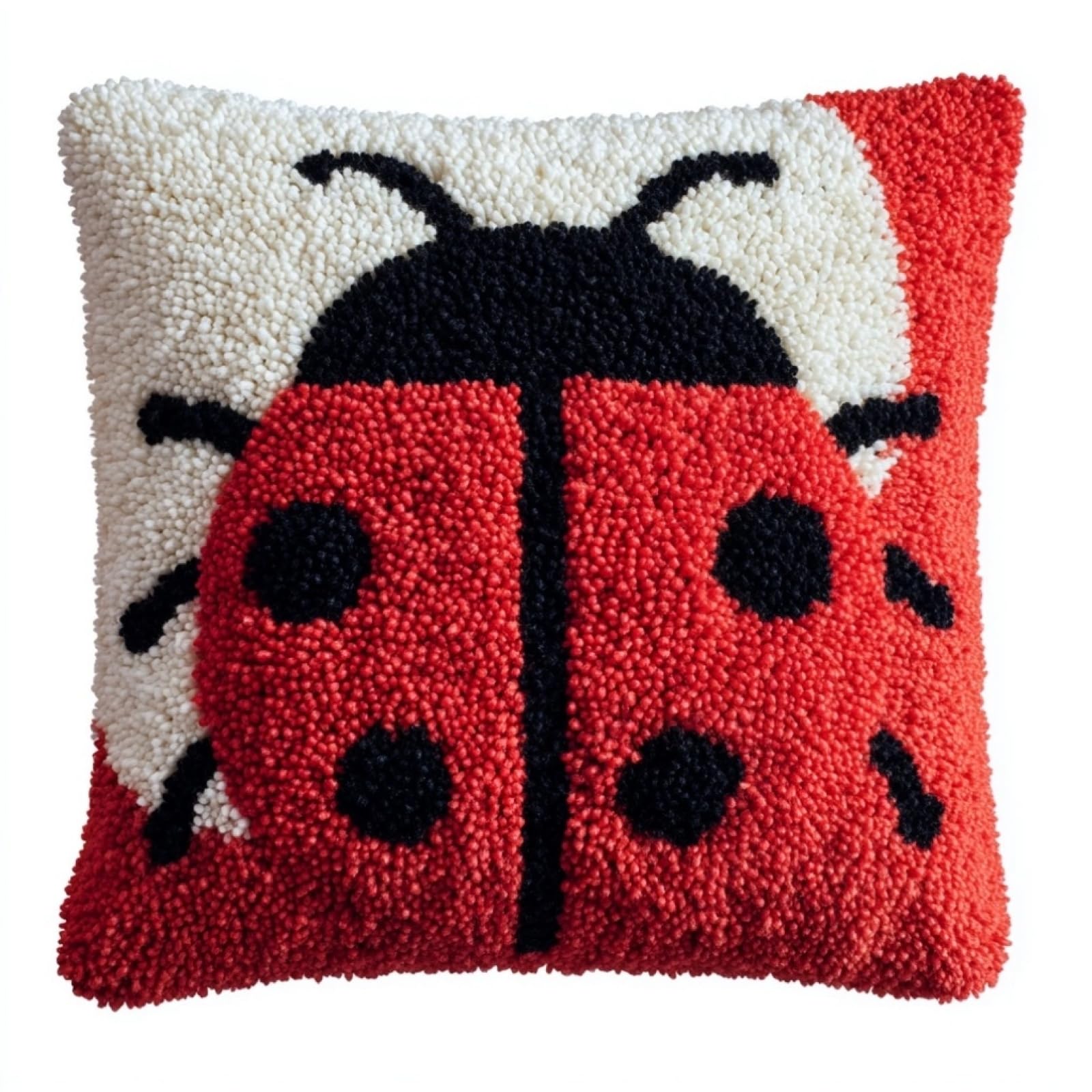 AxiangziK Latch Hook Pillow Kit for Beginners,Ladybug