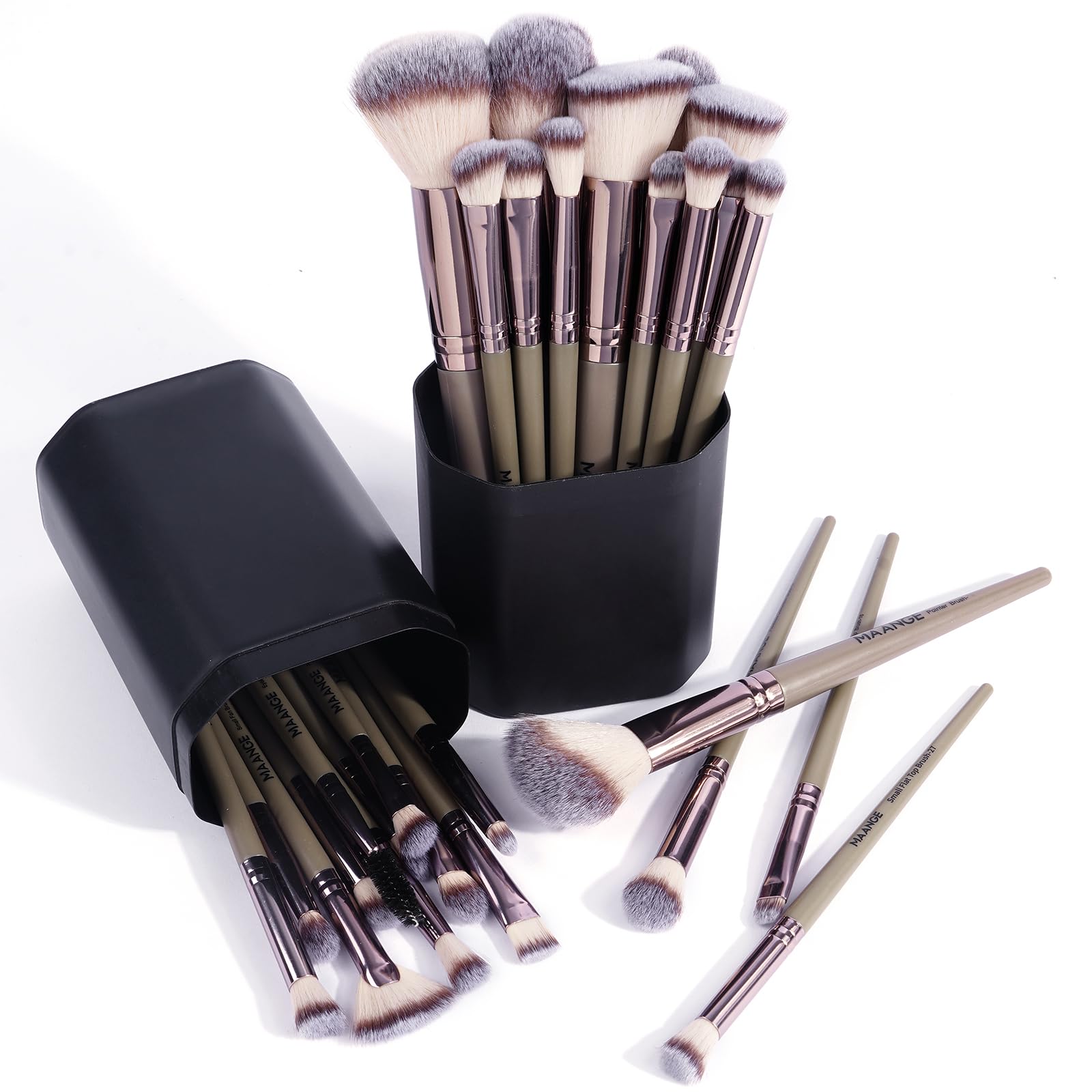 MAANGE Lot de 30 pinceaux de maquillage professionnels pour fond de teint, poudre, blush, anti-cernes, contour, maquillage des yeux et du visage