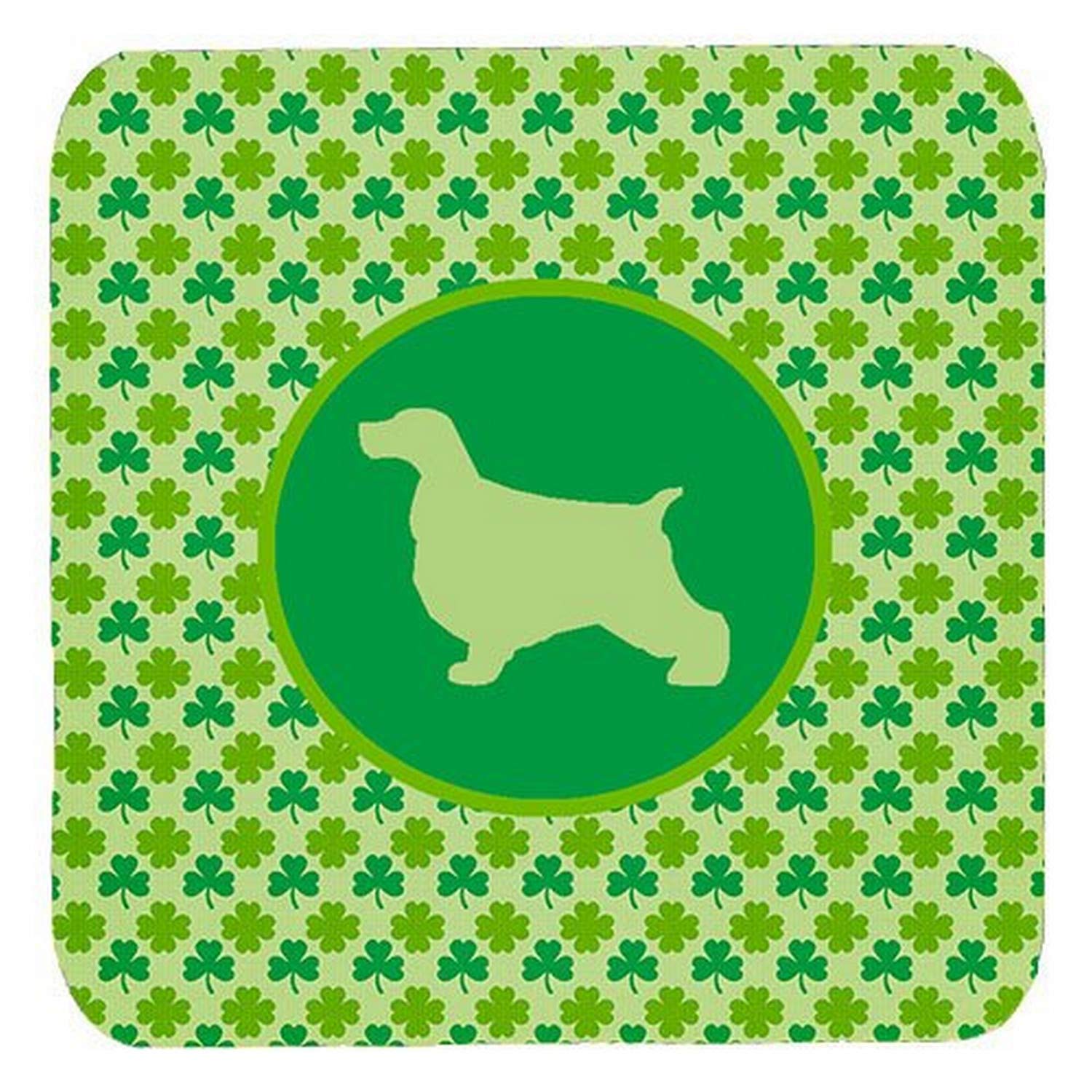 Caroline's Treasures SDK1026-C-FC English Cocker Spaniel Lucky Shamrock - Posavasos de Espuma (Juego de 4), 3.5 Pulgadas de Alto x 3.5 Pulgadas de Ancho, Multicolor