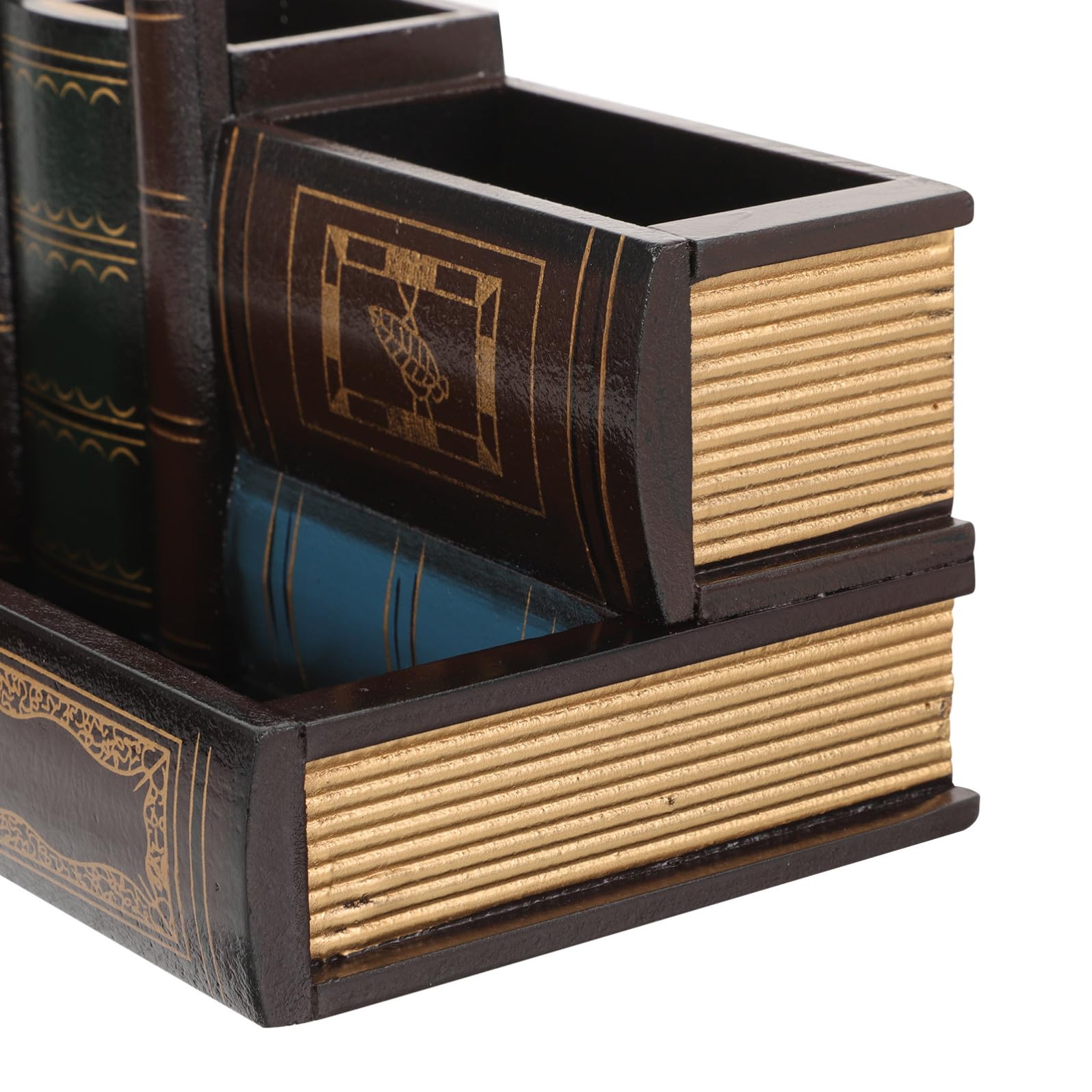 Portapenne Organizer da Scrivania in Pannello di Densità a Forma di Libro Design Creativo e Resistente Struttura Robusta per Decorazioni Scuola per Casa e Studio