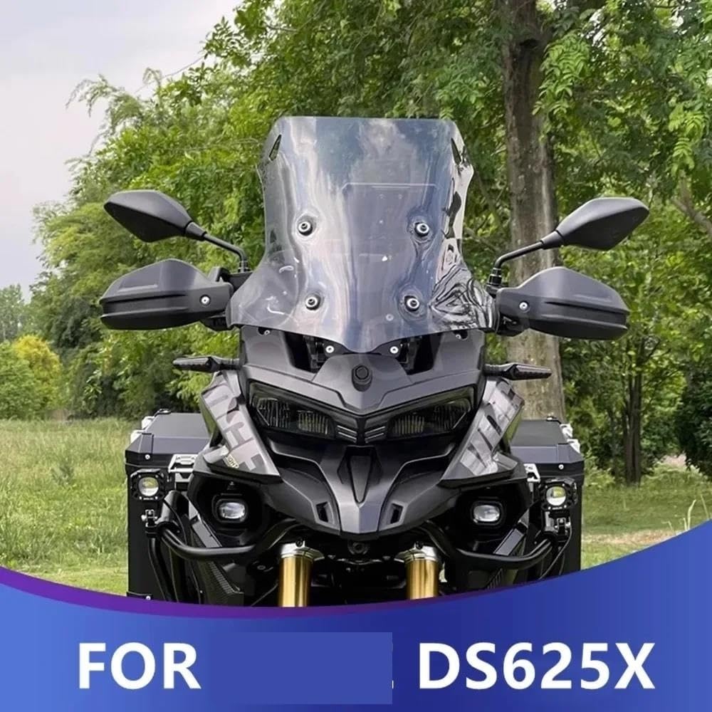 Parabrisas Delantero Motocicleta para VOGE para DS625X DS 625X para 625DSX Modificación De Parabrisas Deflector De Parabrisas De Motocicleta Aumentado Y Ensanchado (46cm Smoke Gray)