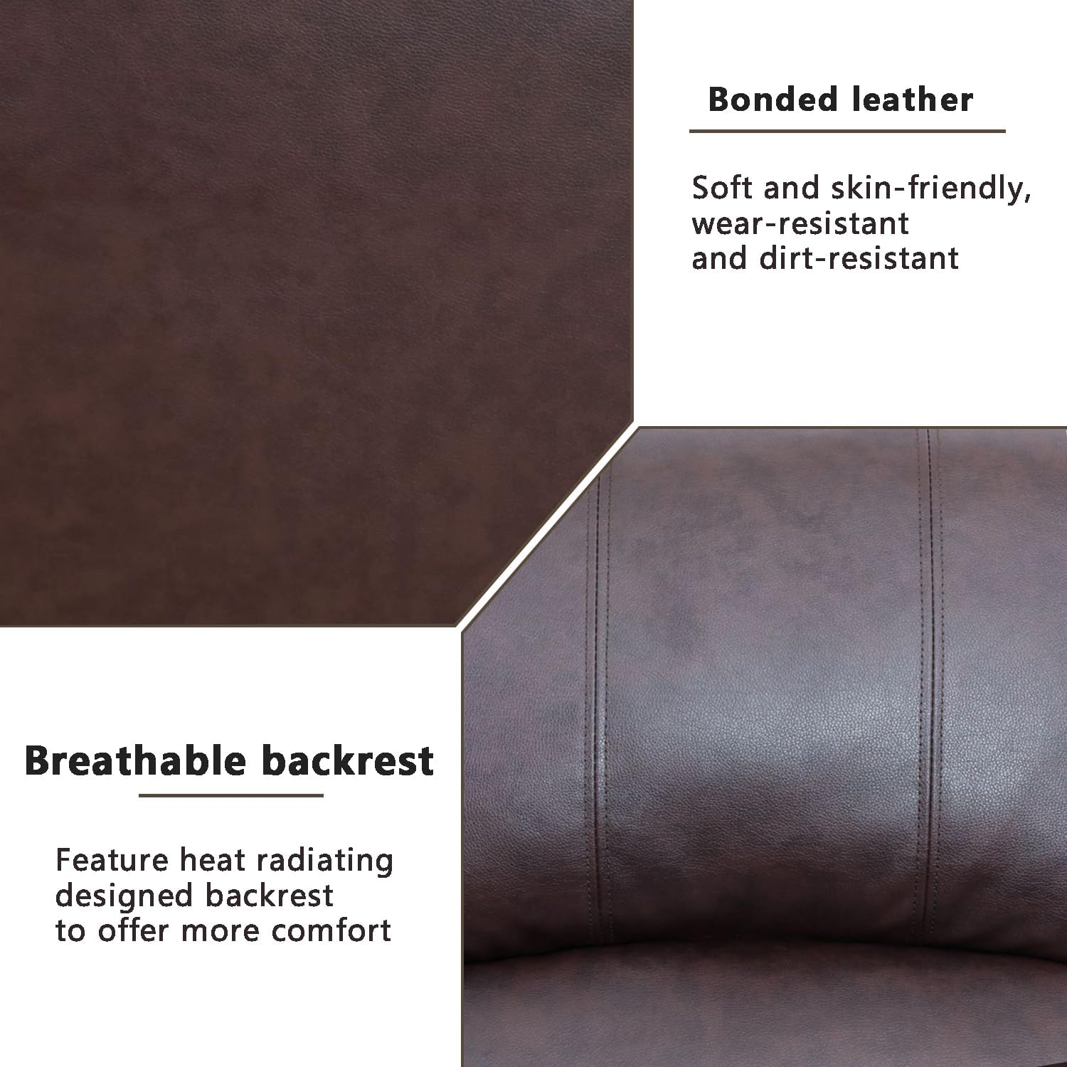 A Ainehome Luxury Recliner Sofa Living Room Set Reclining Sofa and Loveseat Chair Sets Living Room Furniture Sets Recliner Couches for Living Room/Office (A-Brown Leather, 3 Piece Set)