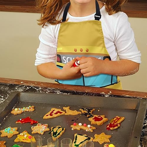 Vista 45 de doginthehole Delantal para niños con bolsillo para niños y niñas, delantales de chef ajustables con 2 bolsillos para cocinar, pintar