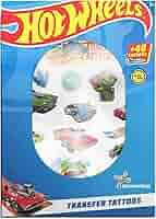 Tatuaggi Temporanei Hot Wheels Per Bambini - Kit Con 40 Tatuaggi Fosforescenti