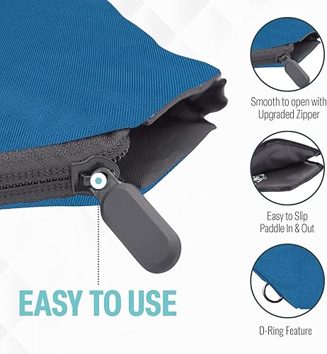 Vista 190 de Palms-O-Aces Pickleball Paddle Sleeve Lightweight Padded Canvas Covers for Paddles Protective Racket Case with zipper Standard & Elongated