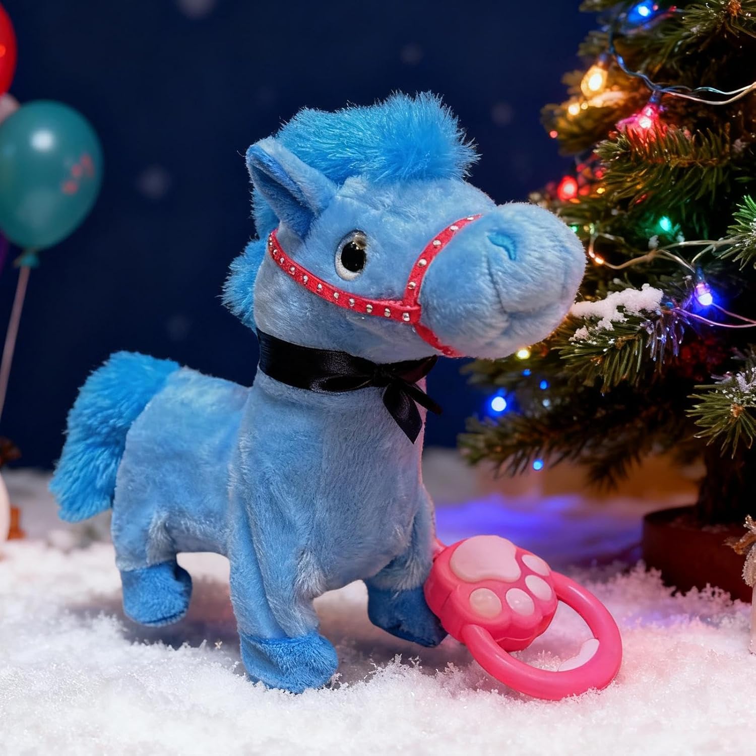 Electronic Toy Horse Lead Rope Included Realistic ,Tail Wagging Singing Electric for Preschoolers Teens Over 3 Years Old Boys Girls Living Room Bedroom Travel